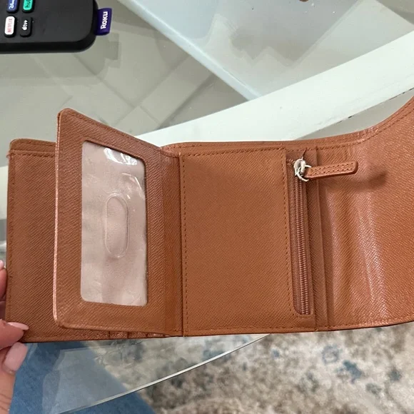 Michael Kors Tan Leather Wallet with Silver Accents - Picture 3 of 6